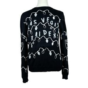NFL Las Vegas Raiders LED Sweatshirt Black Crewneck Graphic Ugly Sweater USED